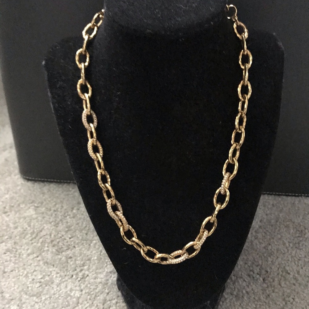 Stella & Dot gold open link chain necklace